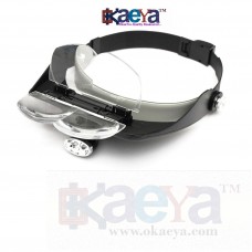 OkaeYa 4 Lens Headband LED Head Light Magnifier Magnifying Glass Loupe